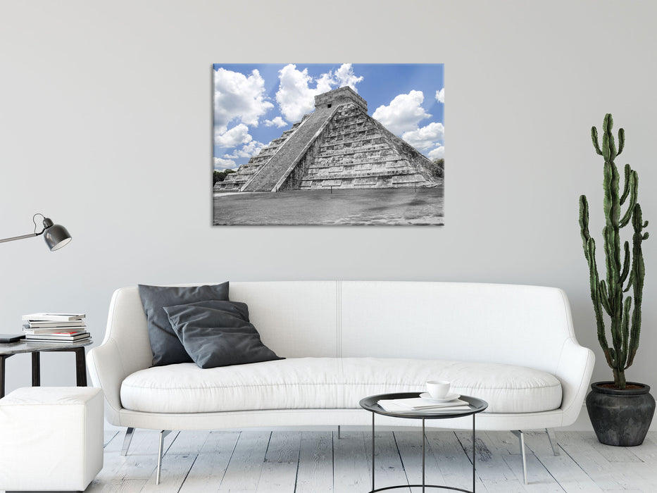 beeindruckende Maya Pyramide, Glasbild