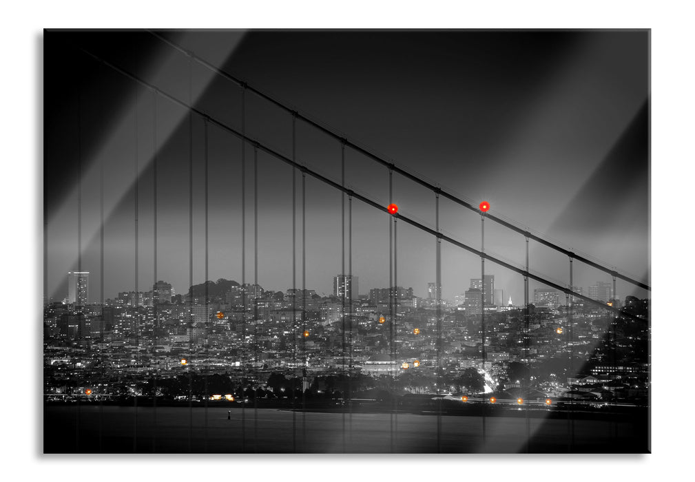 Pixxprint Skyline von San Francisco, Glasbild