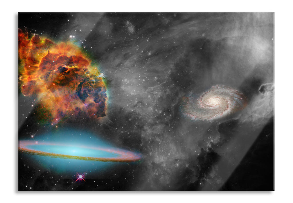 Pixxprint beeindruckende Galaxie, Glasbild