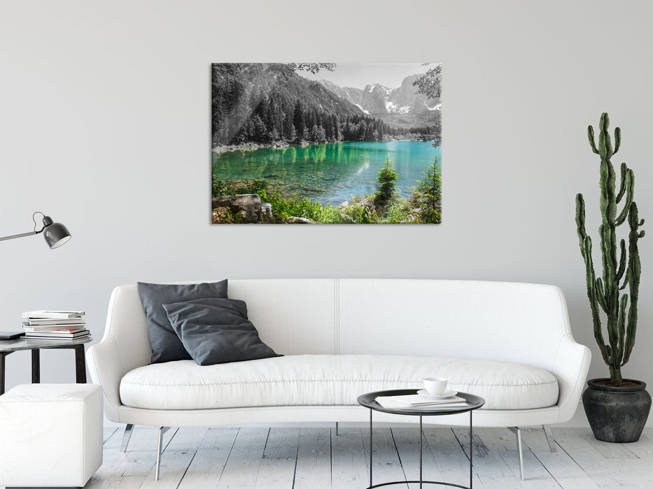 See in einer Berglandschaft, Glasbild