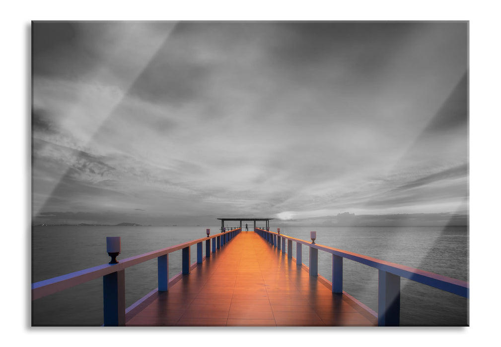 Pixxprint schöner langer Steg, Glasbild