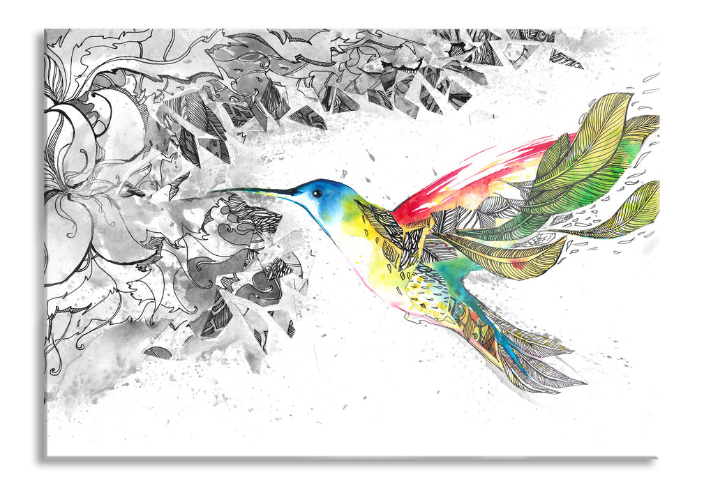 Pixxprint Kolibri Kunst, Glasbild