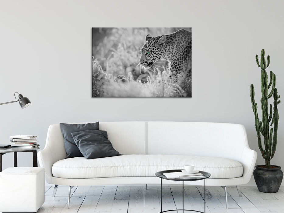 schleichender Leopard, Glasbild