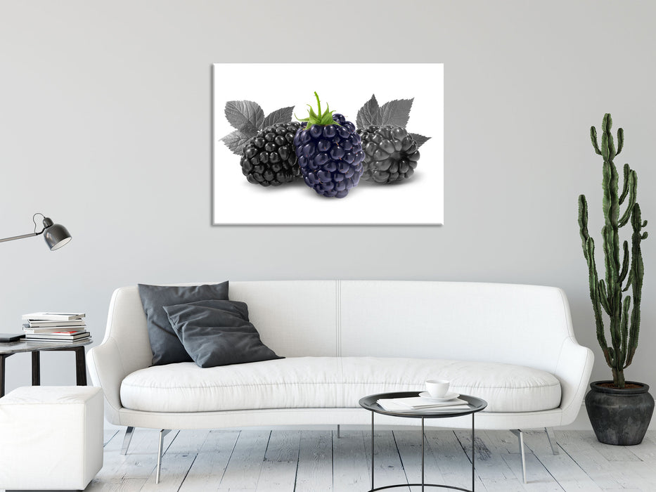 Große Brombeeren, Glasbild