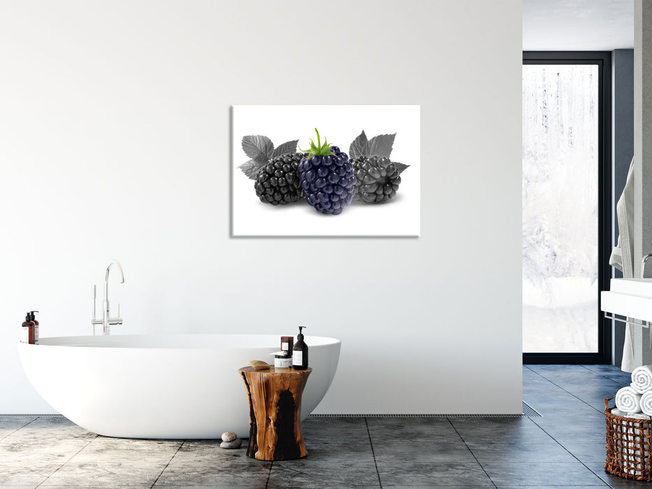 Große Brombeeren, Glasbild