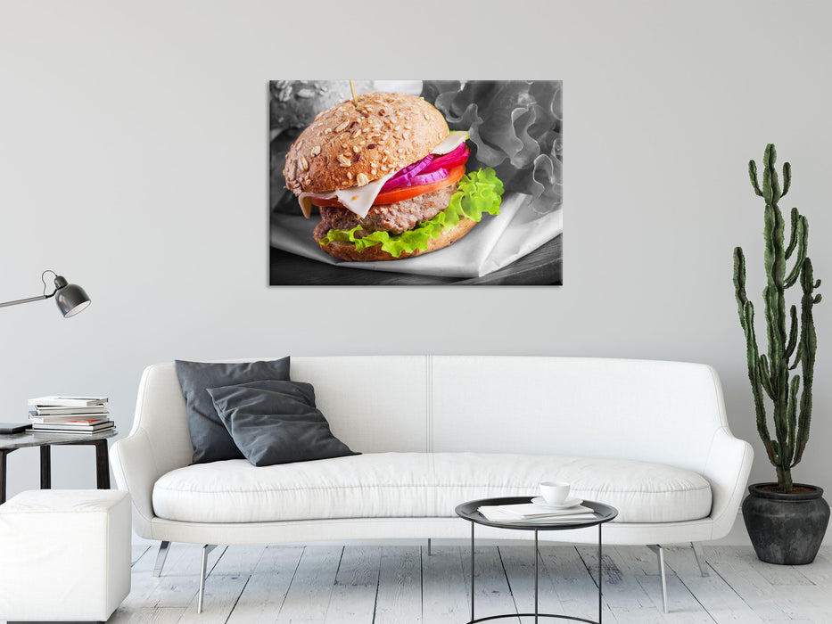 Gesunder Hamburger, Glasbild