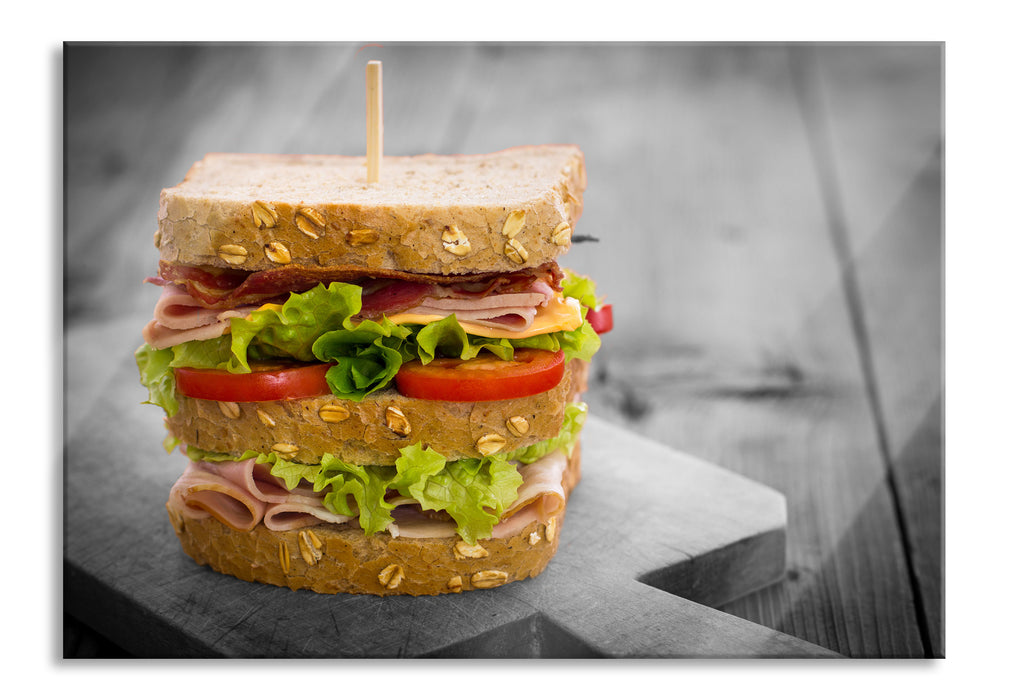 Pixxprint Doppeltes Sandwich, Glasbild