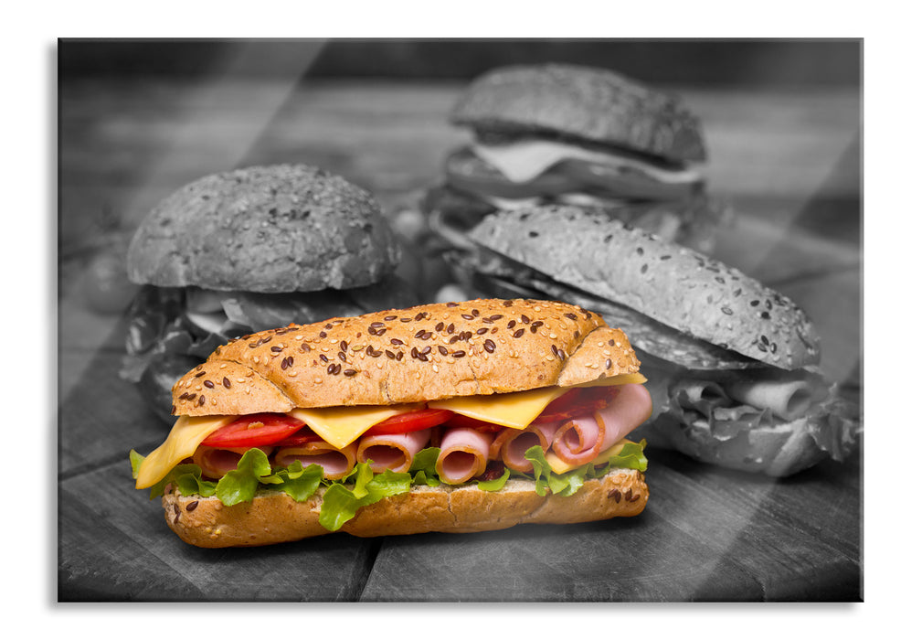 Selbstgemachte Sandwiches, Glasbild