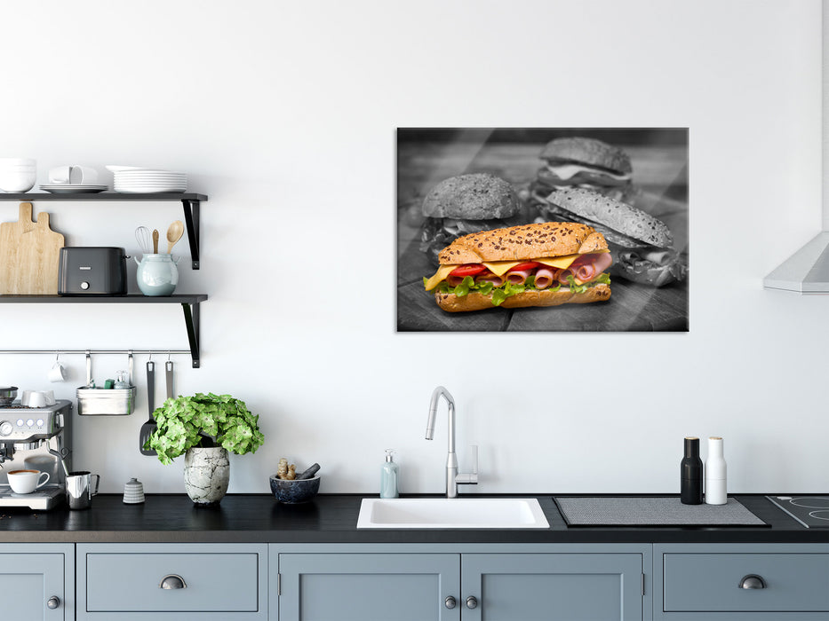 Selbstgemachte Sandwiches, Glasbild