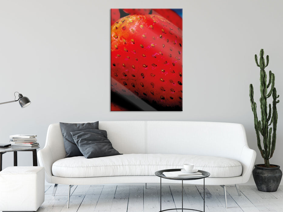 reife Erdbeeren, Glasbild