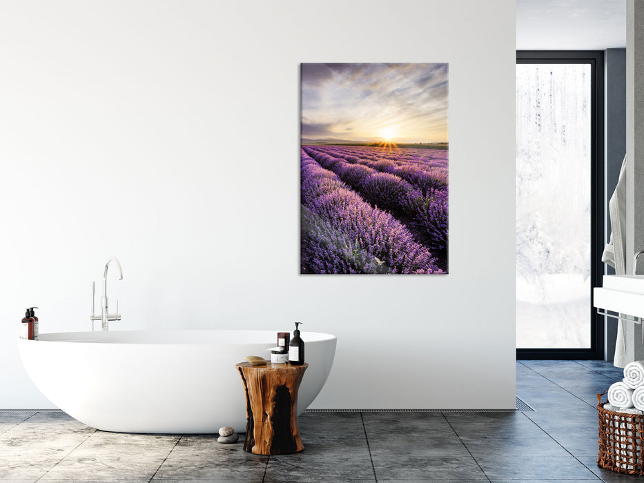 Traumhafte Lavendel Provence, Glasbild