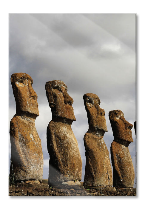 Moai Statuen auf den Osterinseln, Glasbild