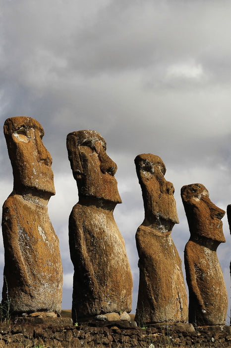 Moai Statuen auf den Osterinseln, Glasbild