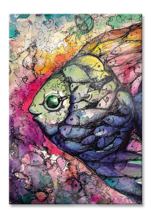 Regenbogenfisch Kunst, Glasbild