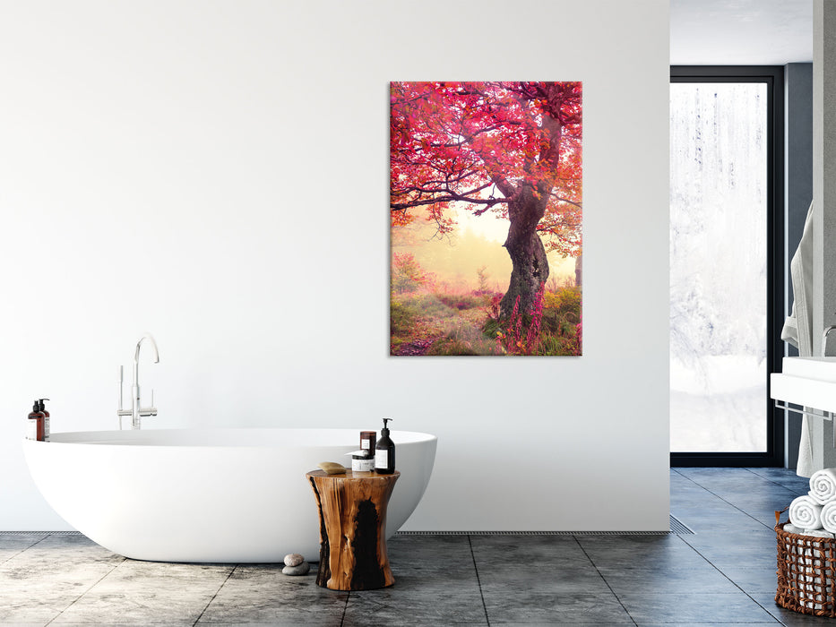 Traumhafte Herbstlandschaft, Glasbild