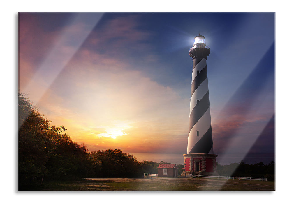 Pixxprint Cape Hatteras Leuchtturm, Glasbild