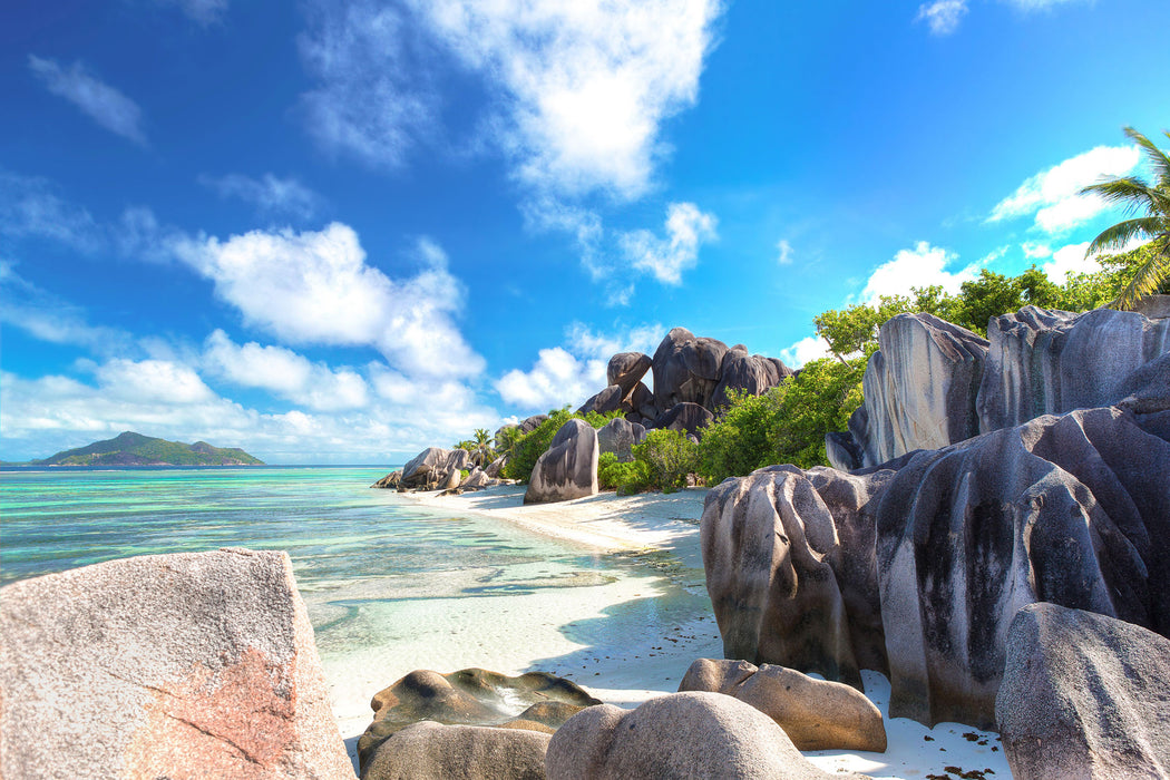 Seychellen Strand, Glasbild