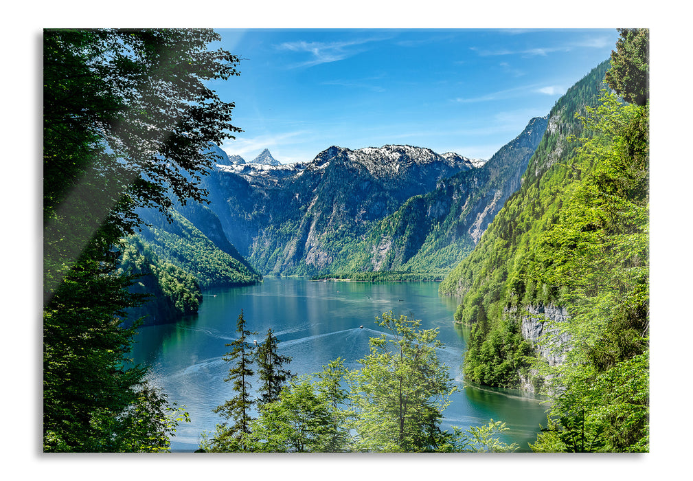 Pixxprint Blick auf den Königssee, Glasbild