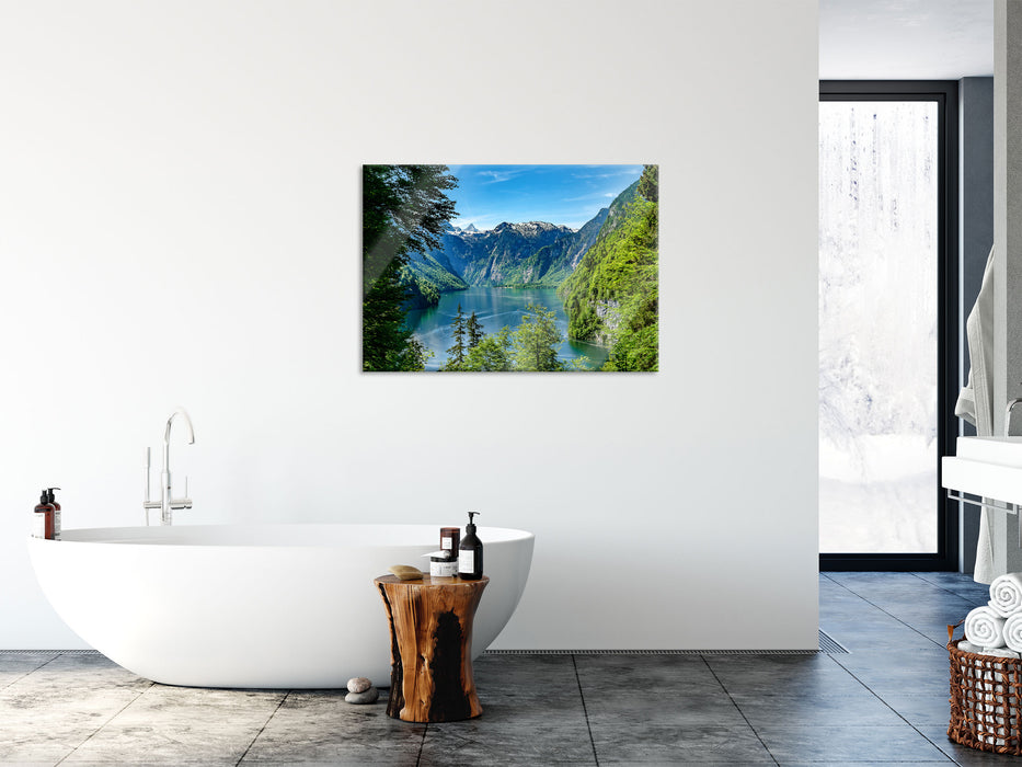 Blick auf den Königssee, Glasbild