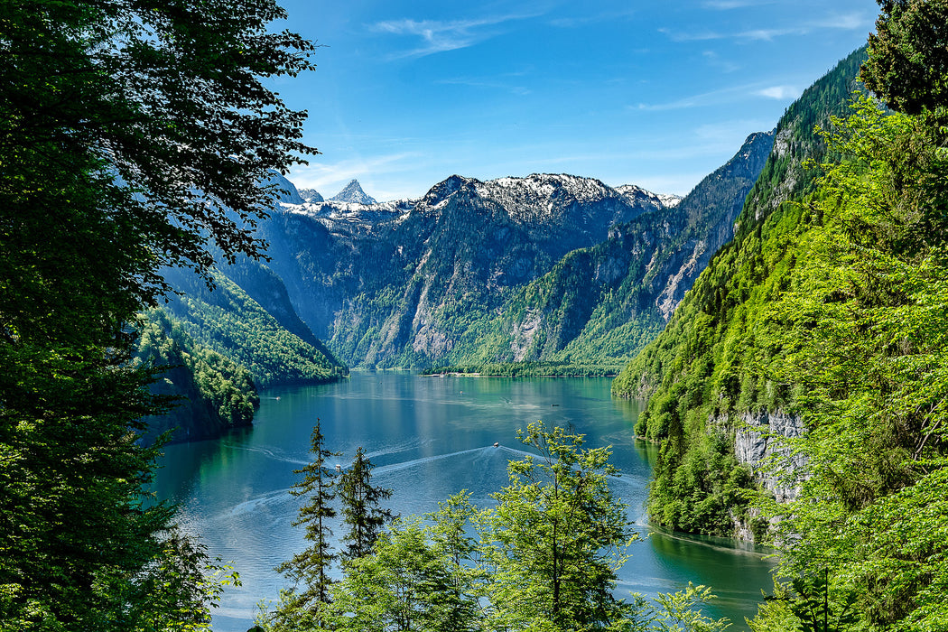 Blick auf den Königssee, Glasbild