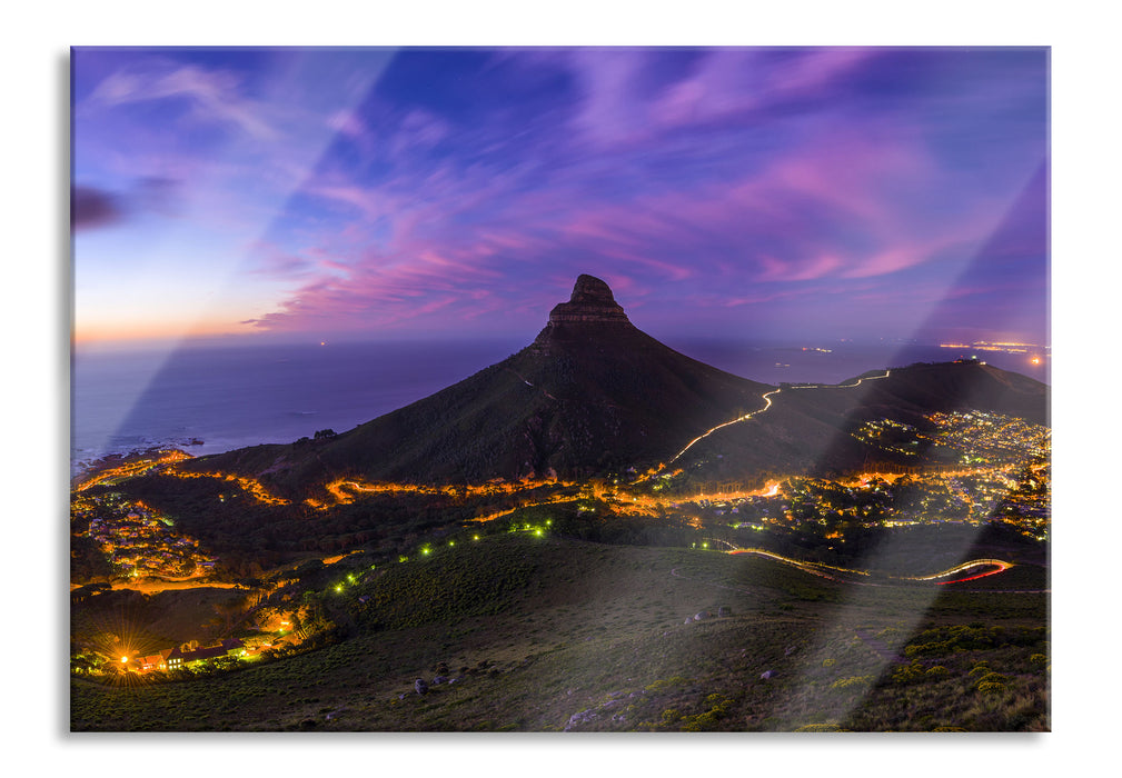 Pixxprint Kapstadts Löwenkopf, Glasbild