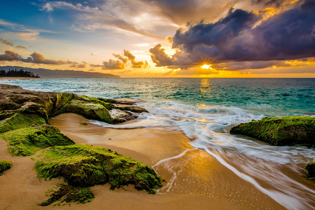 Sonnenuntergang auf Hawaii, Glasbild