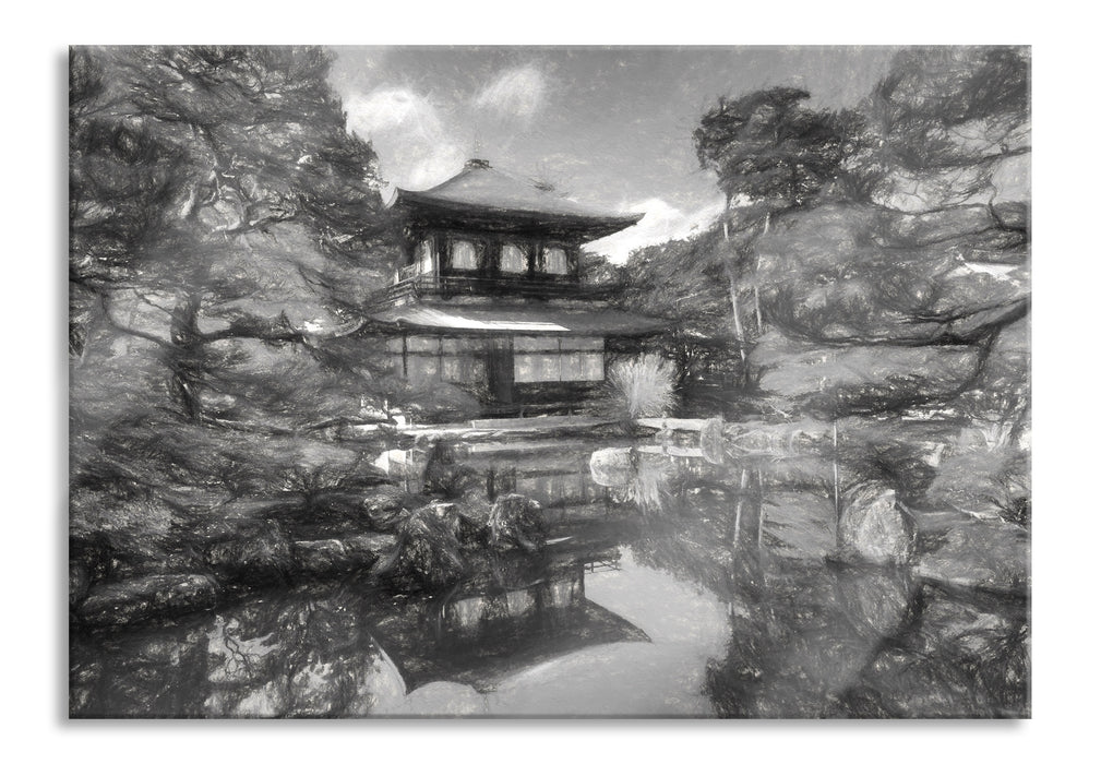 Pixxprint Ginkaku-ji-Tempel in Kyoto Kunst, Glasbild