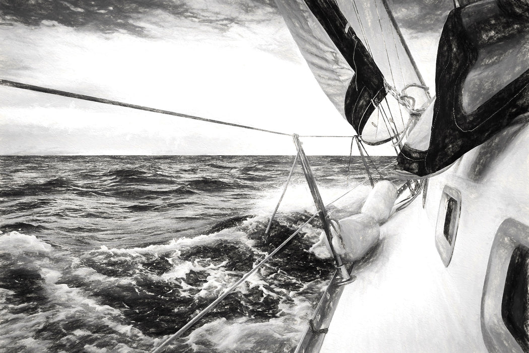 Die weißen Segel der Yacht Kunst, Glasbild