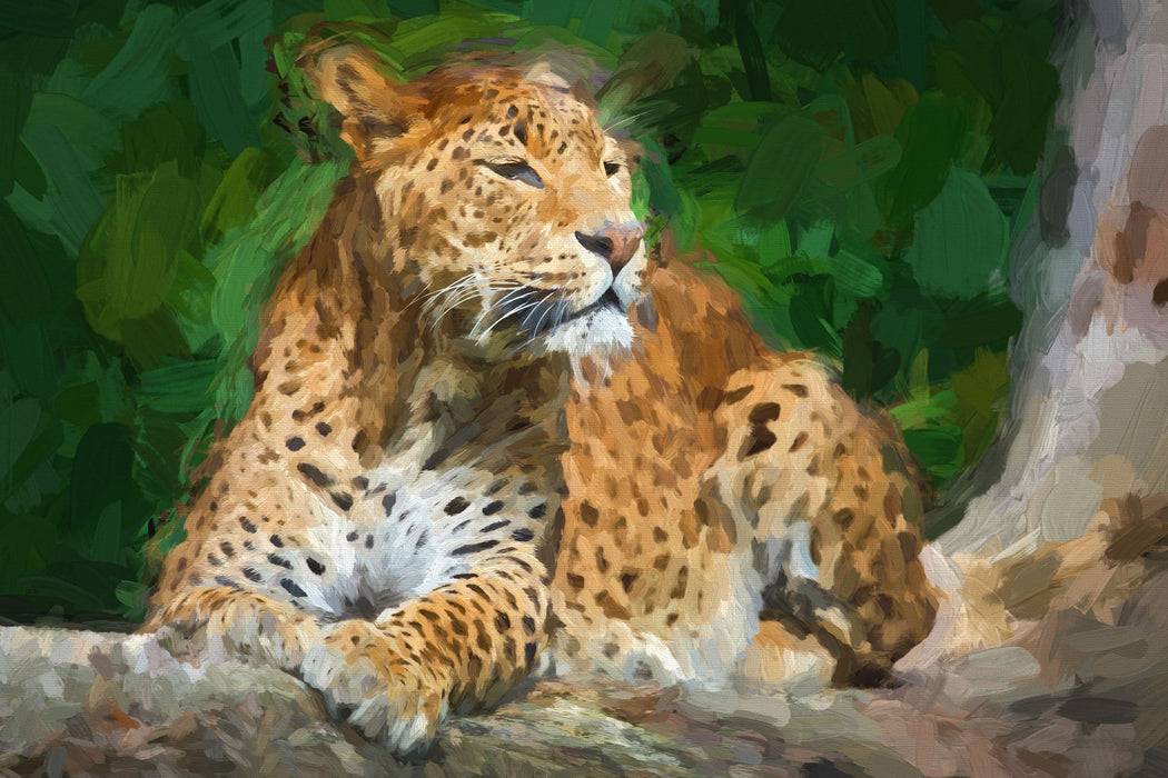 Leopard in der Natur, Glasbild