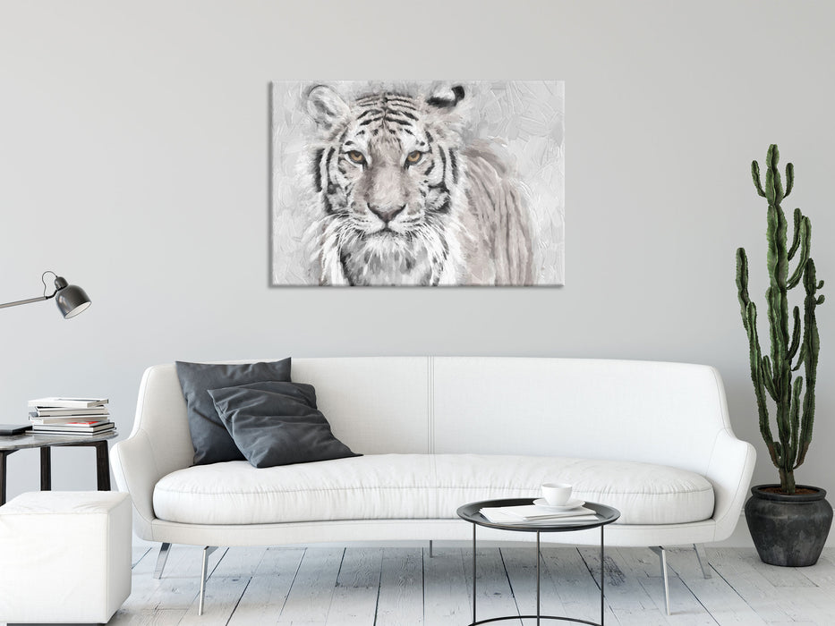 Tiger in, Glasbild