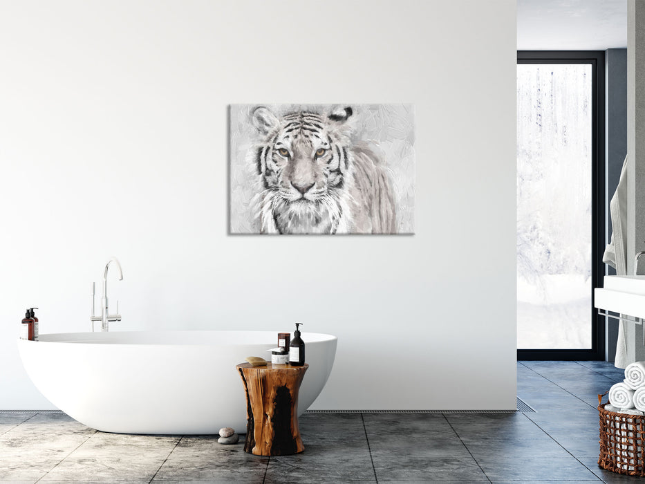 Tiger in, Glasbild