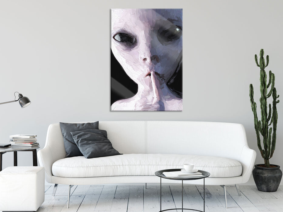Alien - nicht reden Kunst, Glasbild