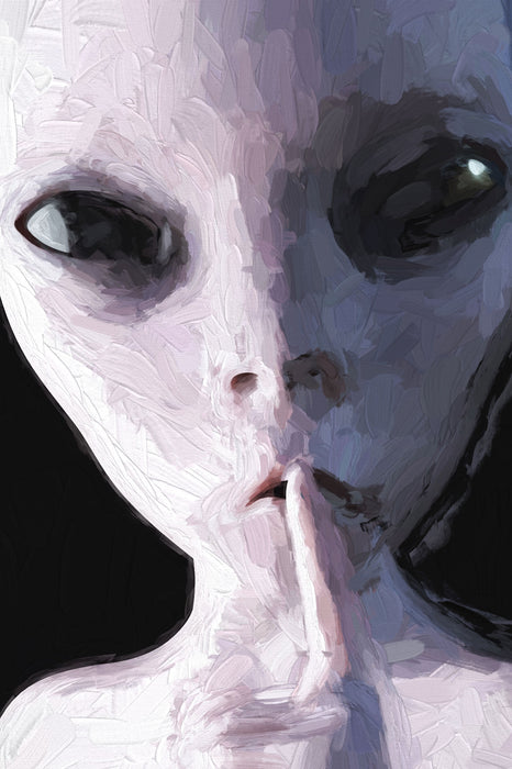 Alien - nicht reden Kunst, Glasbild