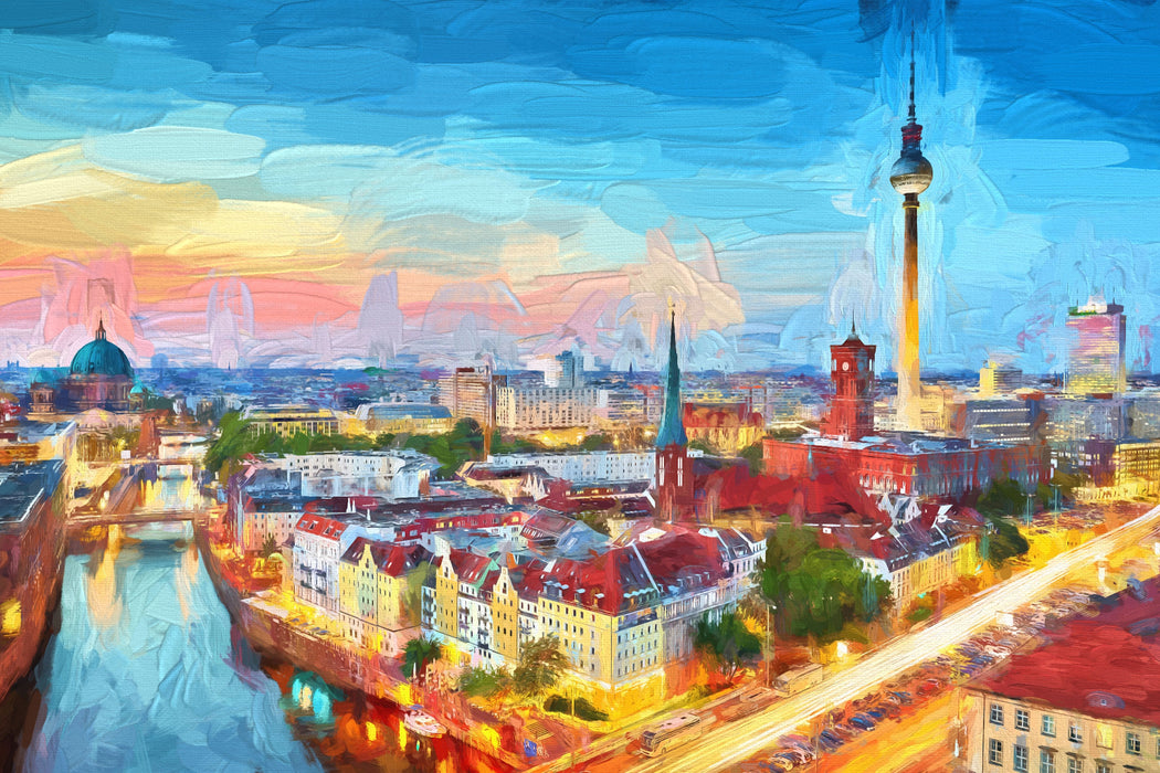 Berlin City Panorama Kunst, Glasbild