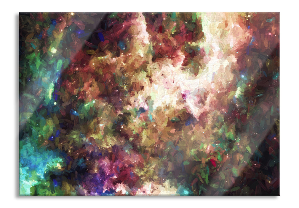 Pixxprint Nebelgalaxie und Sterne, Glasbild