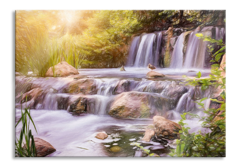 Wasserfall, Glasbild