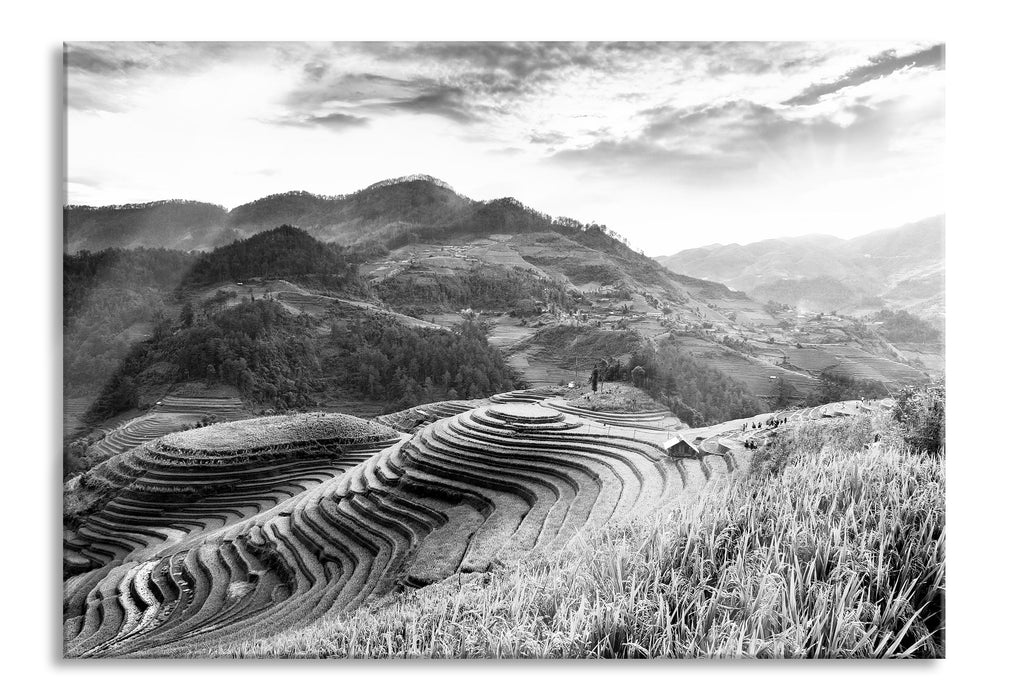 Reisfelder in Vietnam, Glasbild