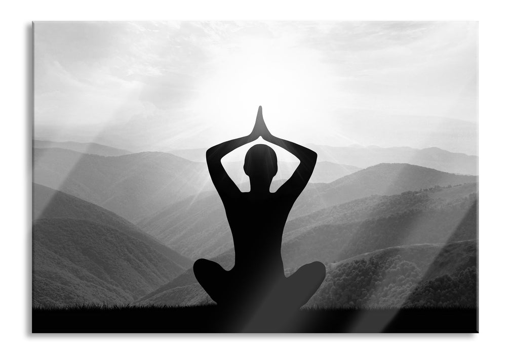 Yoga und Meditation, Glasbild