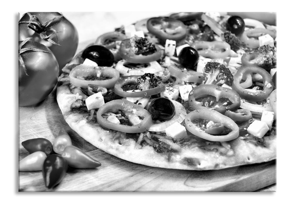 Pixxprint Pizza Salami Italien Italy, Glasbild