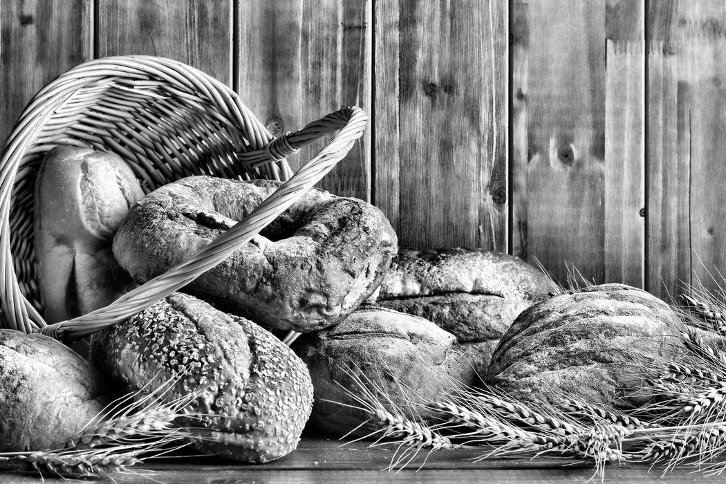 Brot Brötchen Frühstück Bäcker, Glasbild