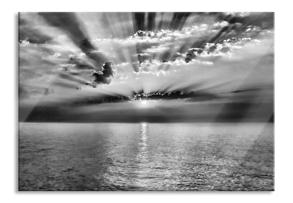 Pixxprint Meer im Sonnenaufgang, Glasbild