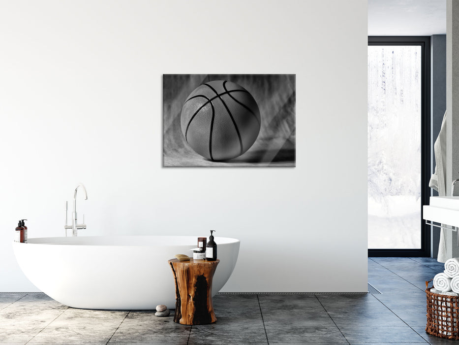 Basketball schwarzer Hintergrund, Glasbild