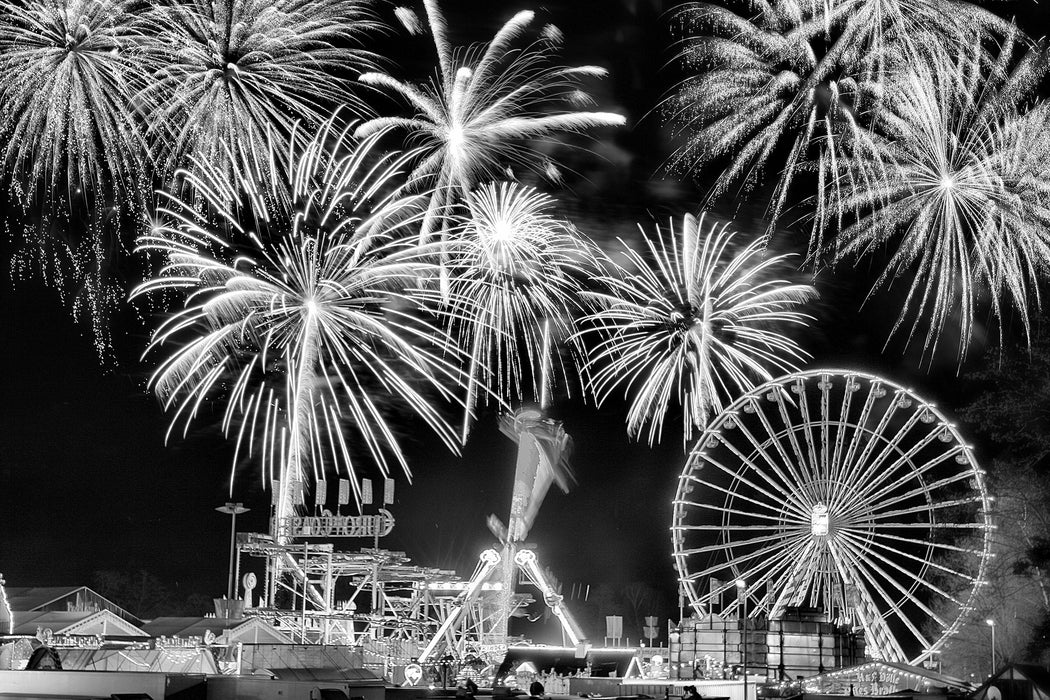 Silvester Feuerwerk, Glasbild