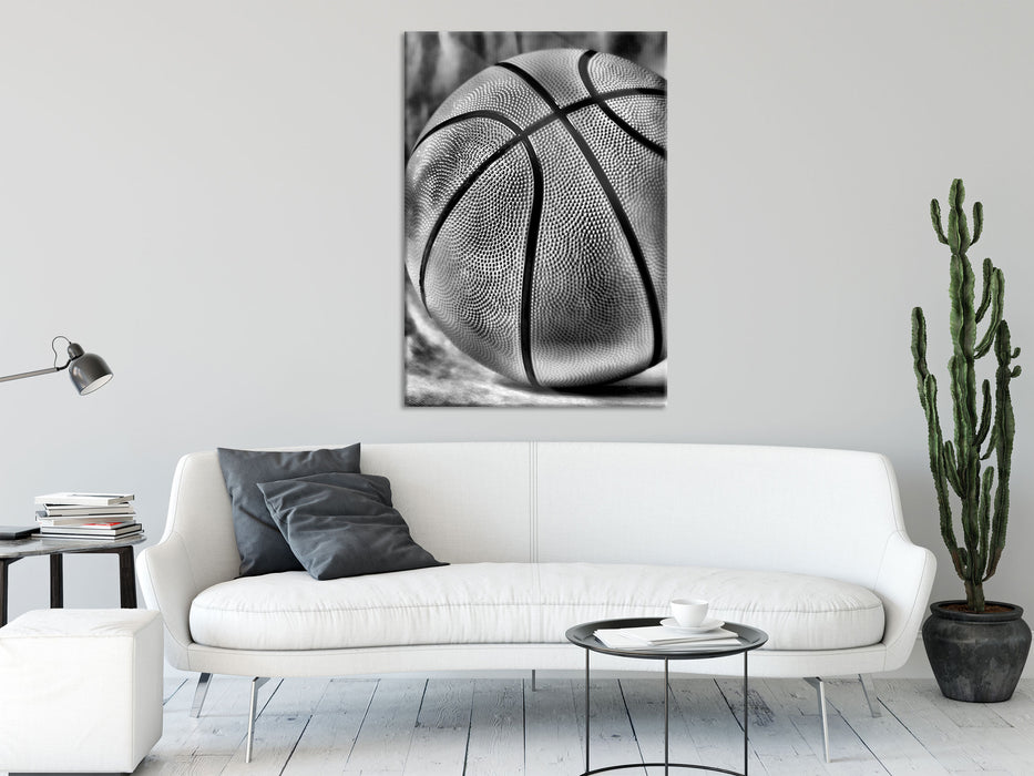 Basketball schwarzer Hintergrund, Glasbild