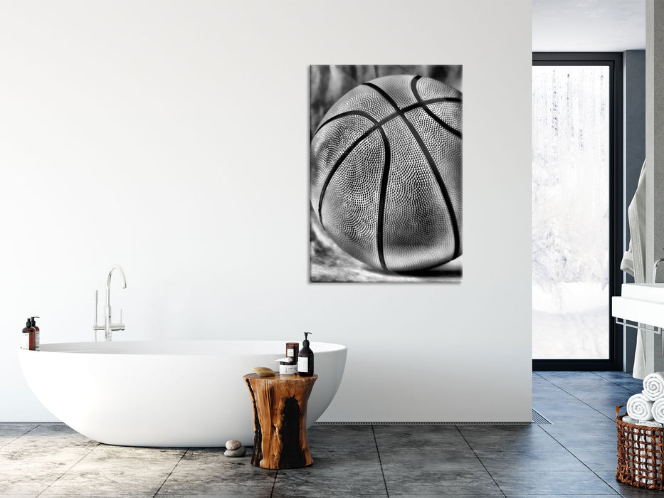 Basketball schwarzer Hintergrund, Glasbild
