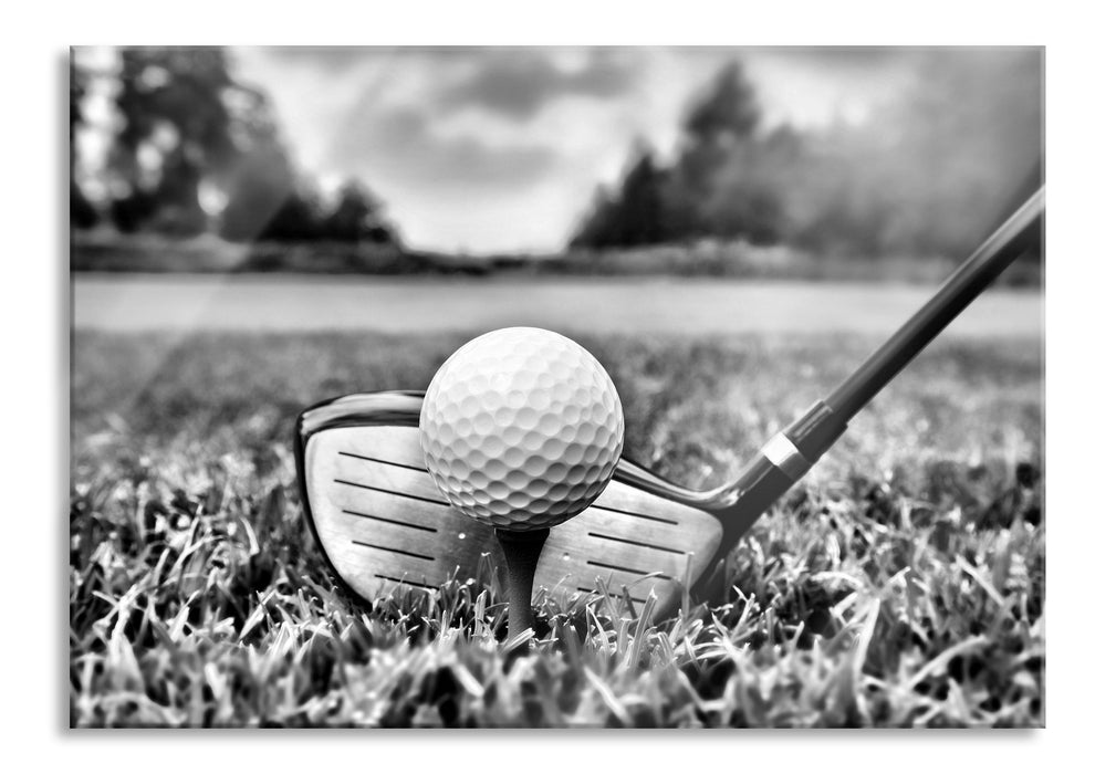 Golf Abschlag, Glasbild