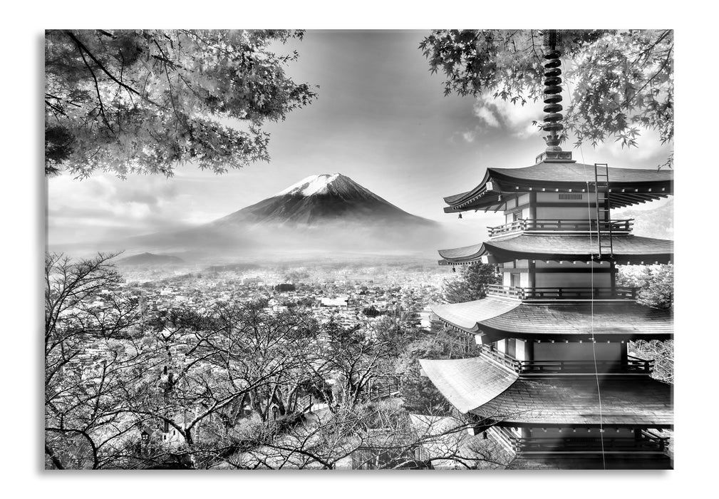Pixxprint Japanischer Tempel im Herbst, Glasbild