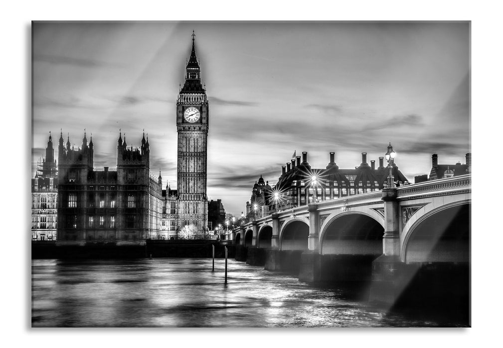 Pixxprint Big Ben bei Nacht, Glasbild