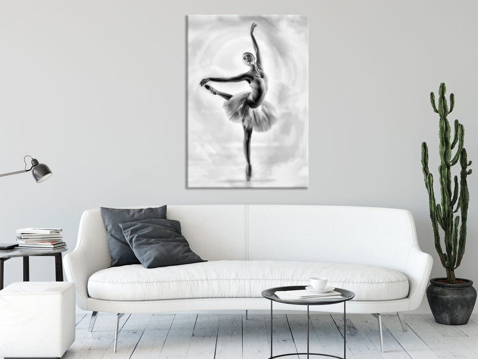 Ästhetische Ballerina, Glasbild