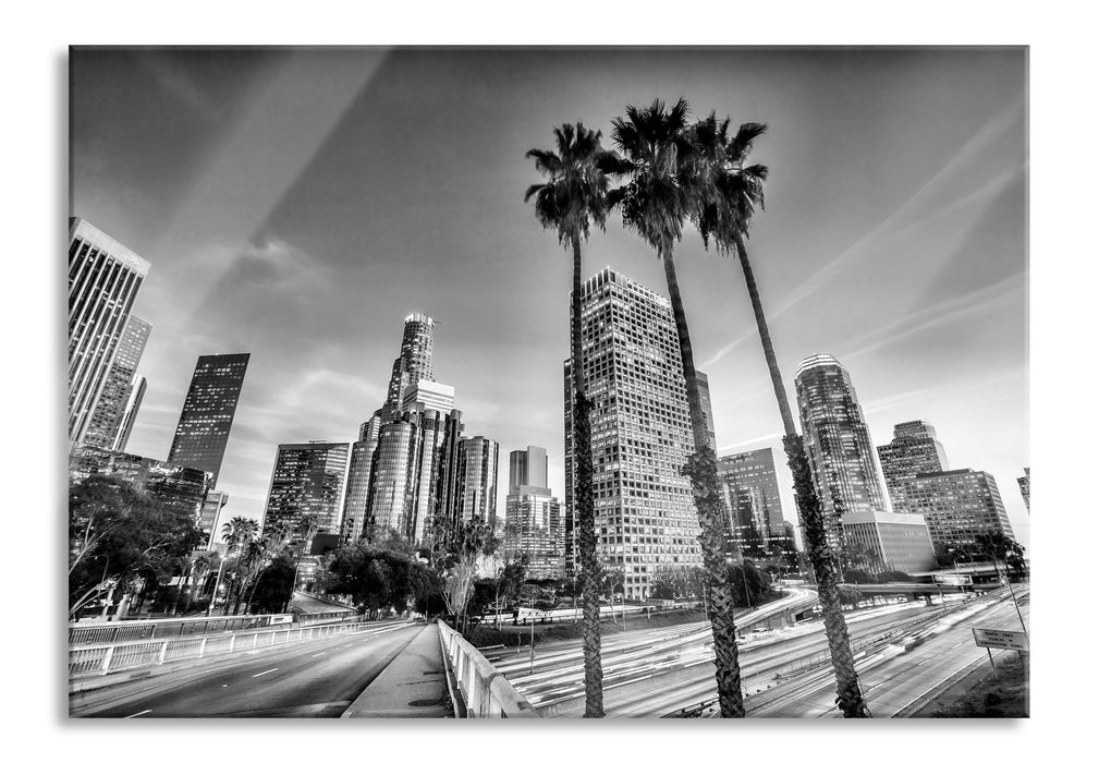 Pixxprint Schöner Blick auf LA, Glasbild